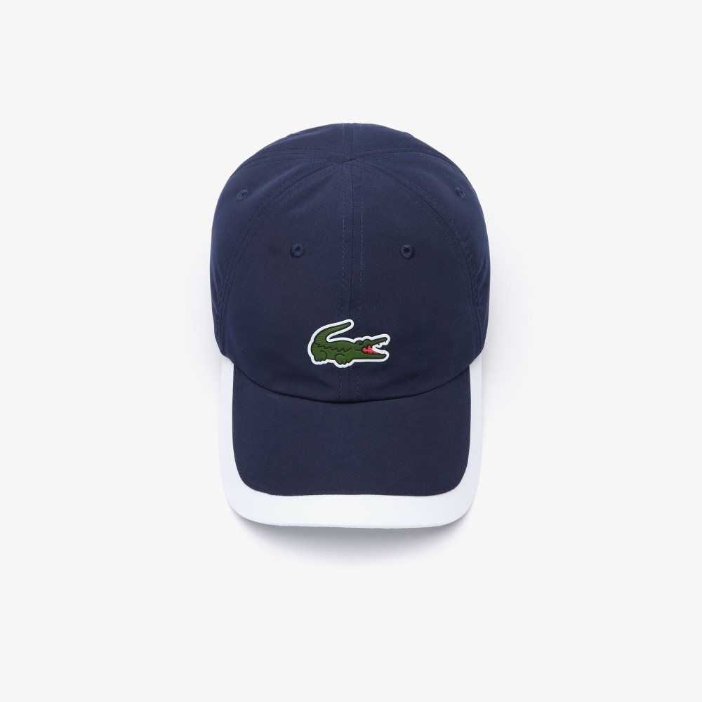 Lacoste SPORT Contrast Border Lightweight Cap Navy Blue / White | GHP-672348