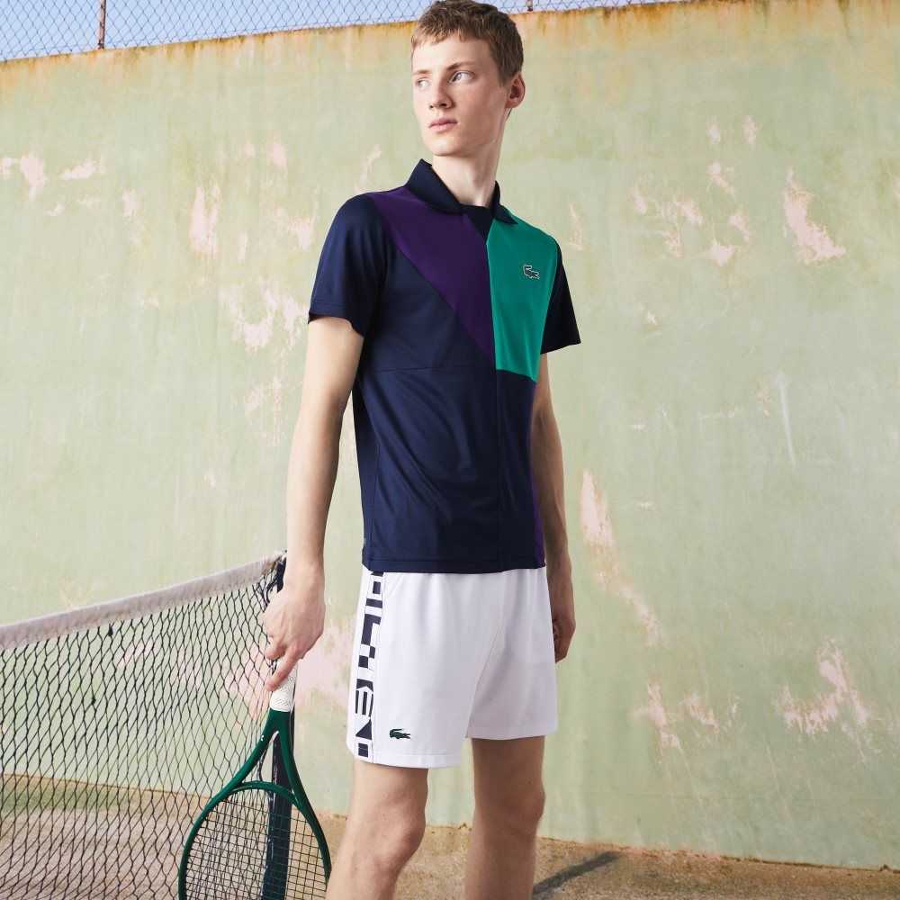 Lacoste SPORT Contrast Print Tennis Shorts White | PRF-271563