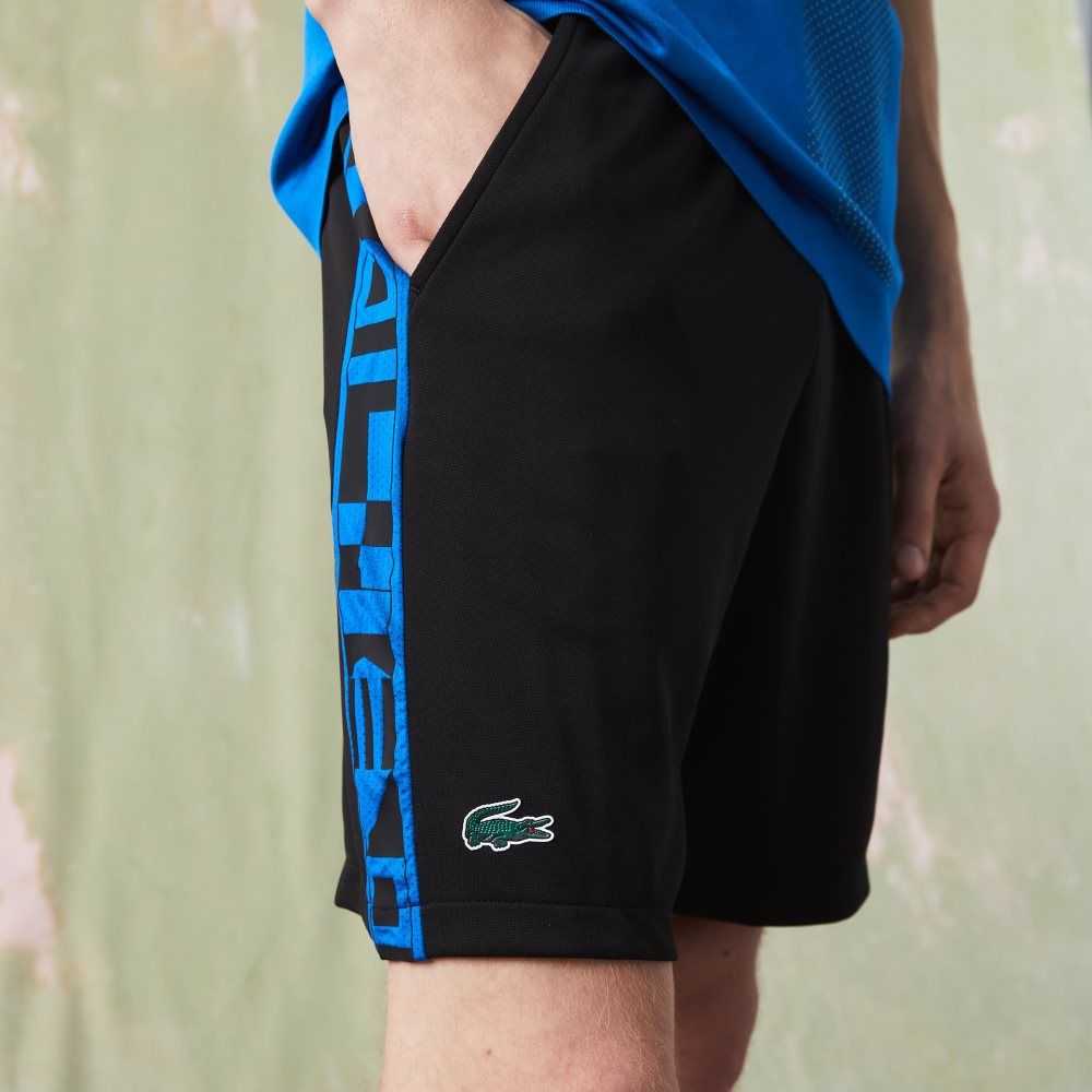 Lacoste SPORT Contrast Print Tennis Shorts Black | QDR-320964