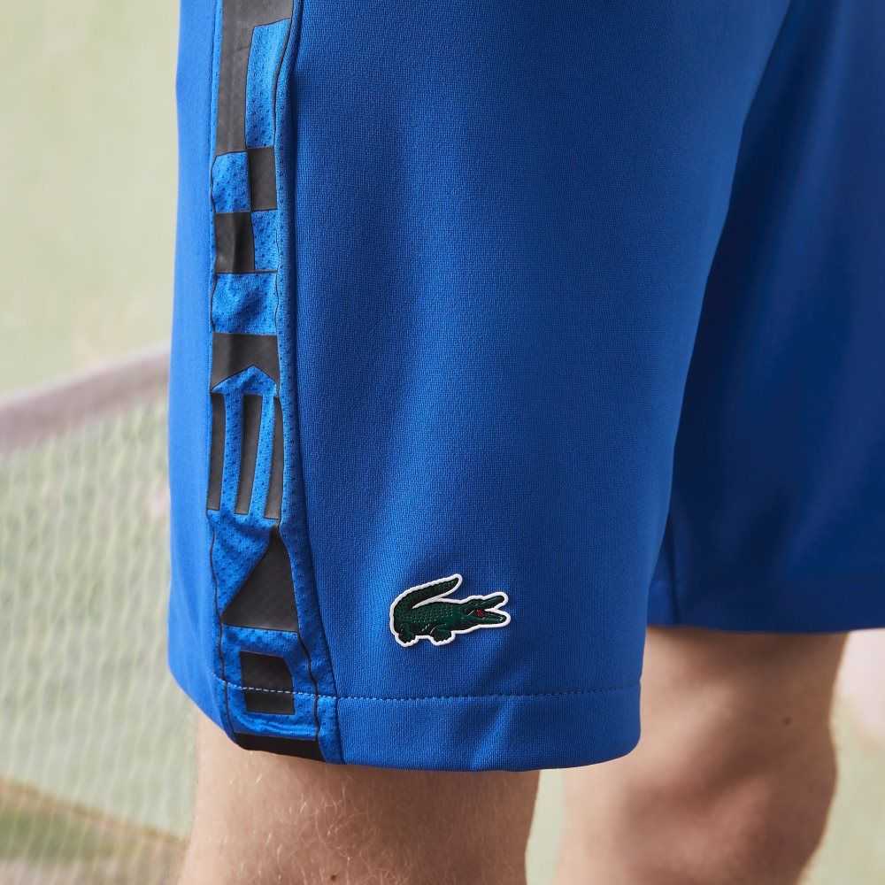 Lacoste SPORT Contrast Print Tennis Shorts Blue / Black | USN-539287