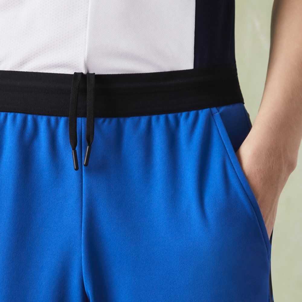 Lacoste SPORT Contrast Print Tennis Shorts Blue / Black | USN-539287