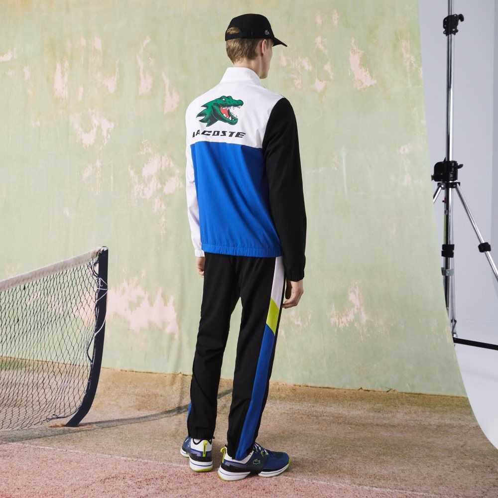 Lacoste SPORT Crocodile Print Tennis Tracksuit White / Black / Blue / Yellow | KYV-615802