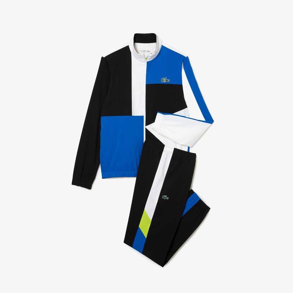 Lacoste SPORT Crocodile Print Tennis Tracksuit White / Black / Blue / Yellow | KYV-615802