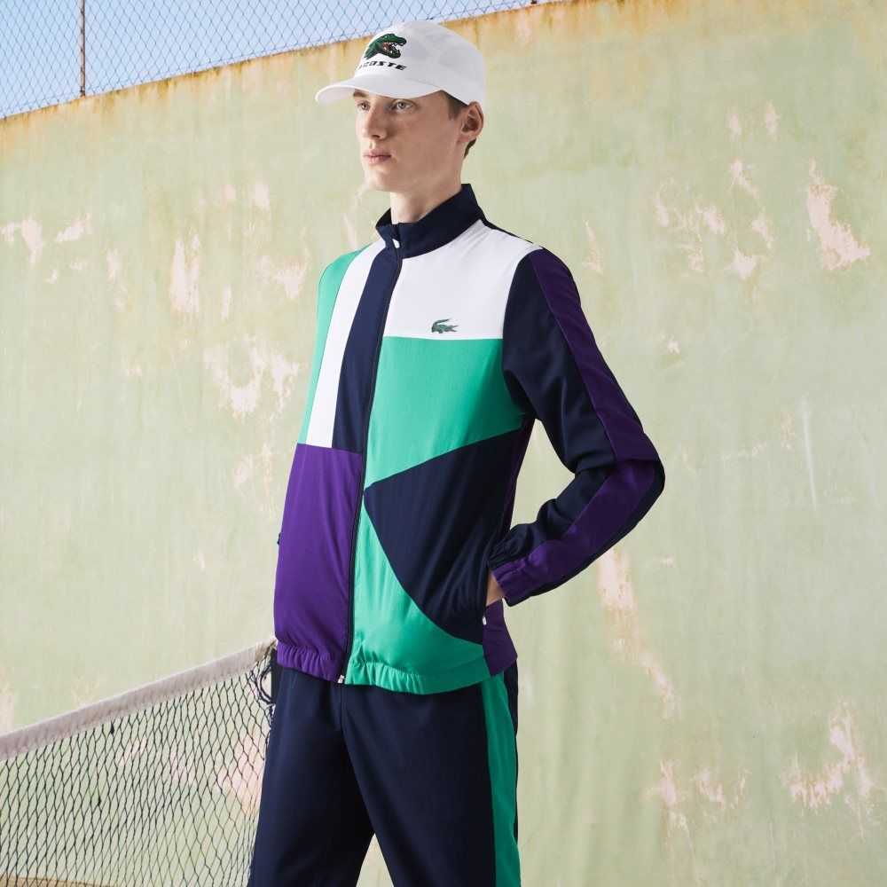 Lacoste SPORT Crocodile Print Tennis Tracksuit Navy Blue / Green / Purple / White | QLA-284937