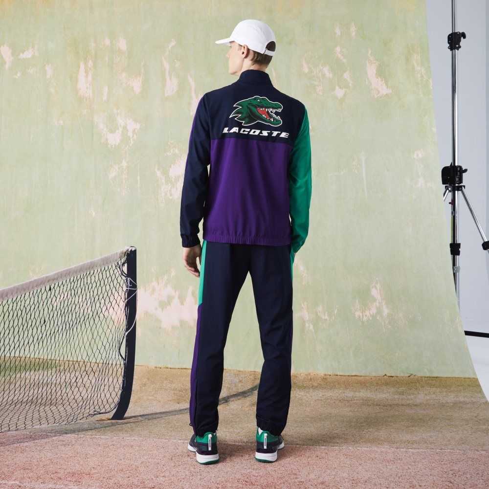 Lacoste SPORT Crocodile Print Tennis Tracksuit Navy Blue / Green / Purple / White | QLA-284937