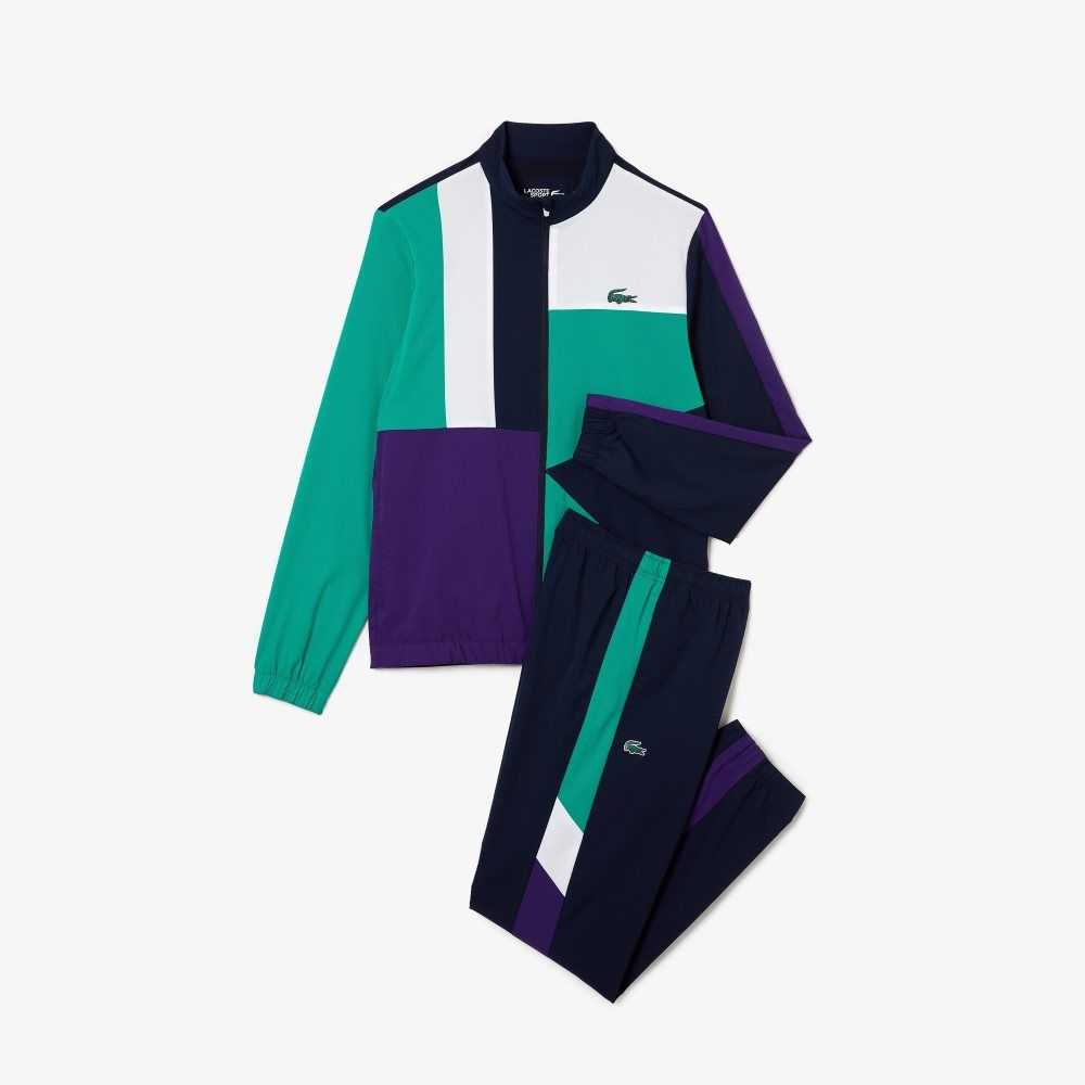 Lacoste SPORT Crocodile Print Tennis Tracksuit Navy Blue / Green / Purple / White | QLA-284937