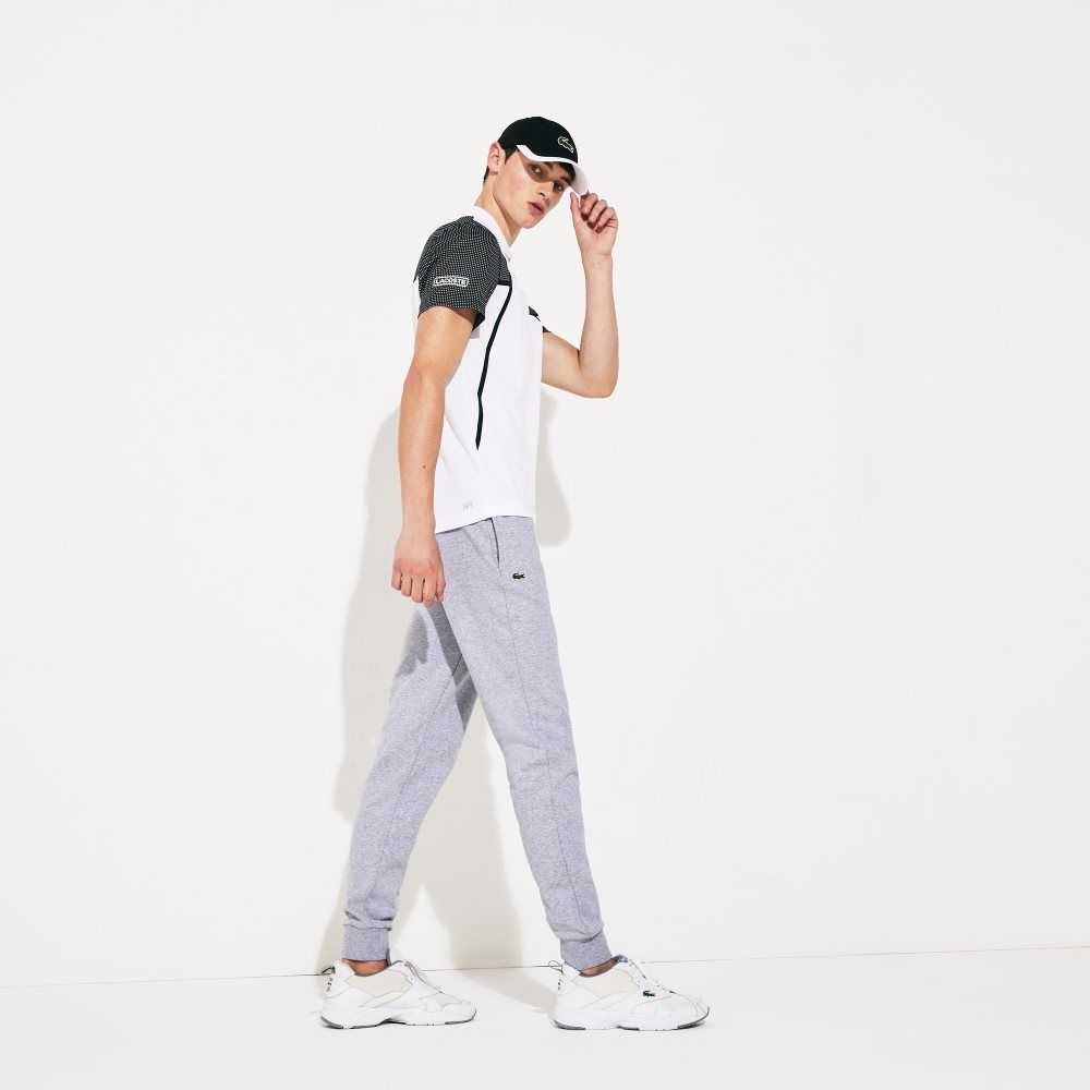 Lacoste SPORT Fleece Tennis Sweatpants Grey Chine | DSP-045726