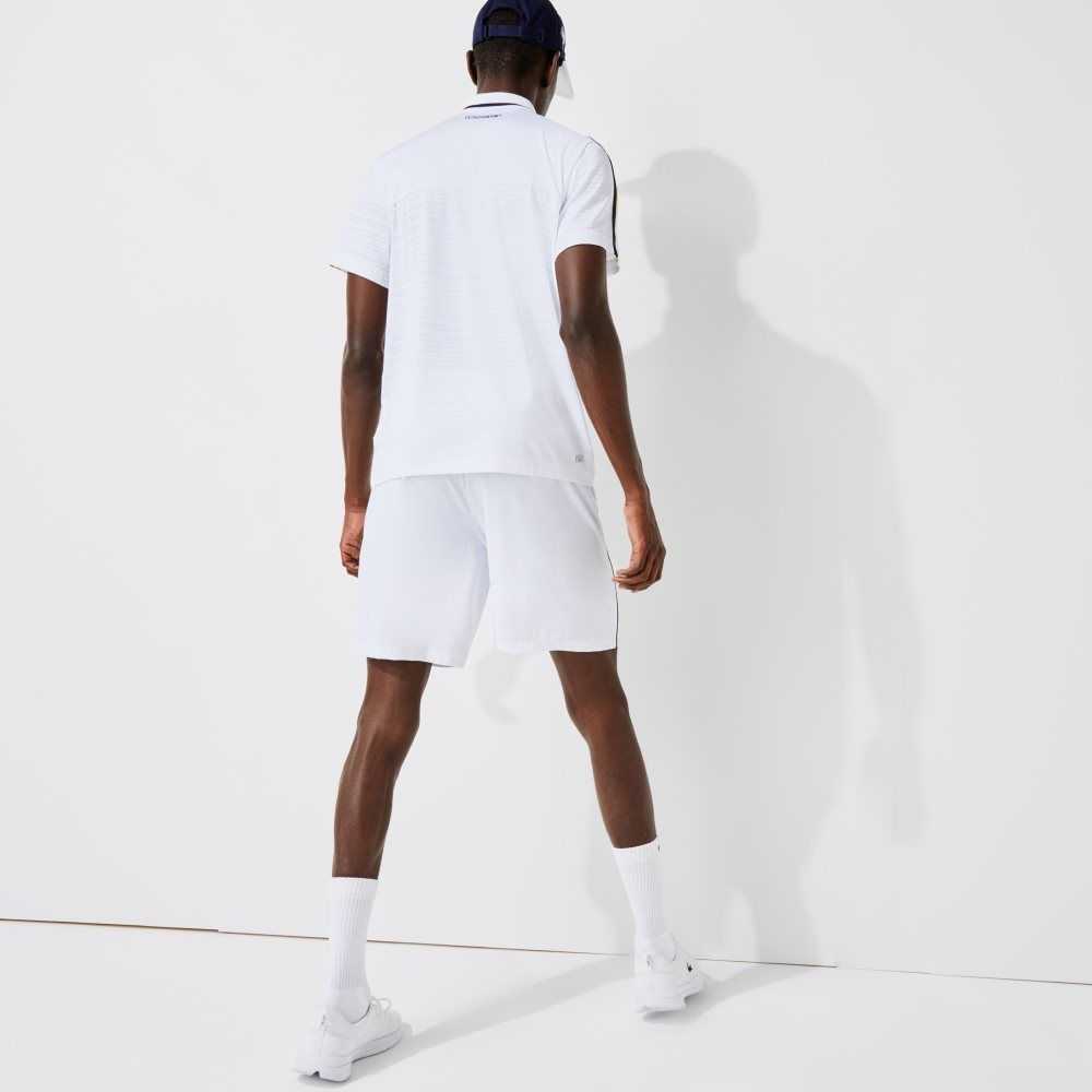 Lacoste SPORT French Open Edition Lightweight Stretch Shorts White / Navy Blue | CDQ-867320