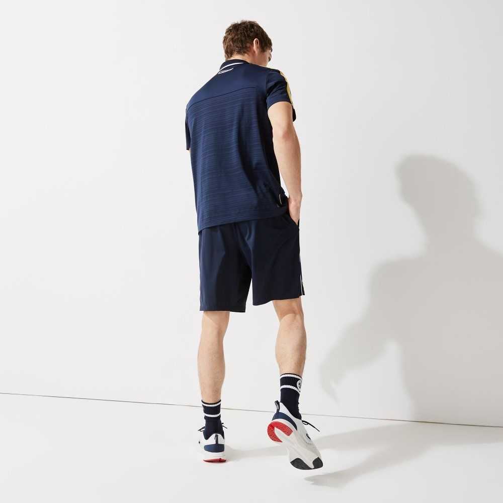 Lacoste SPORT French Open Edition Lightweight Stretch Shorts Navy Blue / White / Navy Blue | GWD-504936