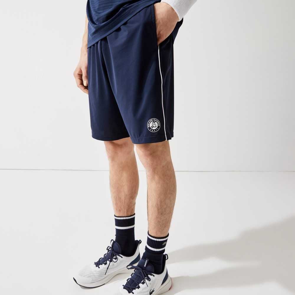 Lacoste SPORT French Open Edition Lightweight Stretch Shorts Navy Blue / White / Navy Blue | GWD-504936