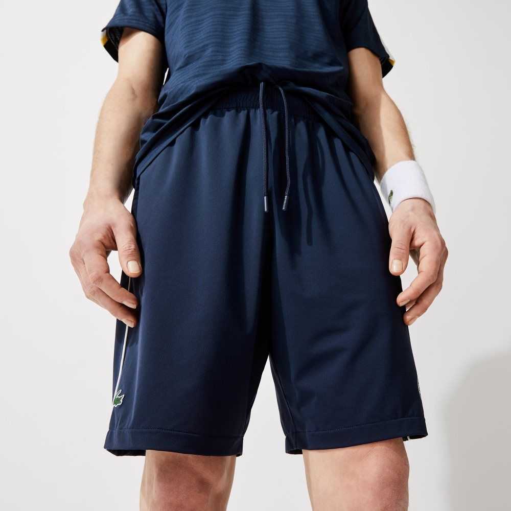 Lacoste SPORT French Open Edition Lightweight Stretch Shorts Navy Blue / White / Navy Blue | GWD-504936