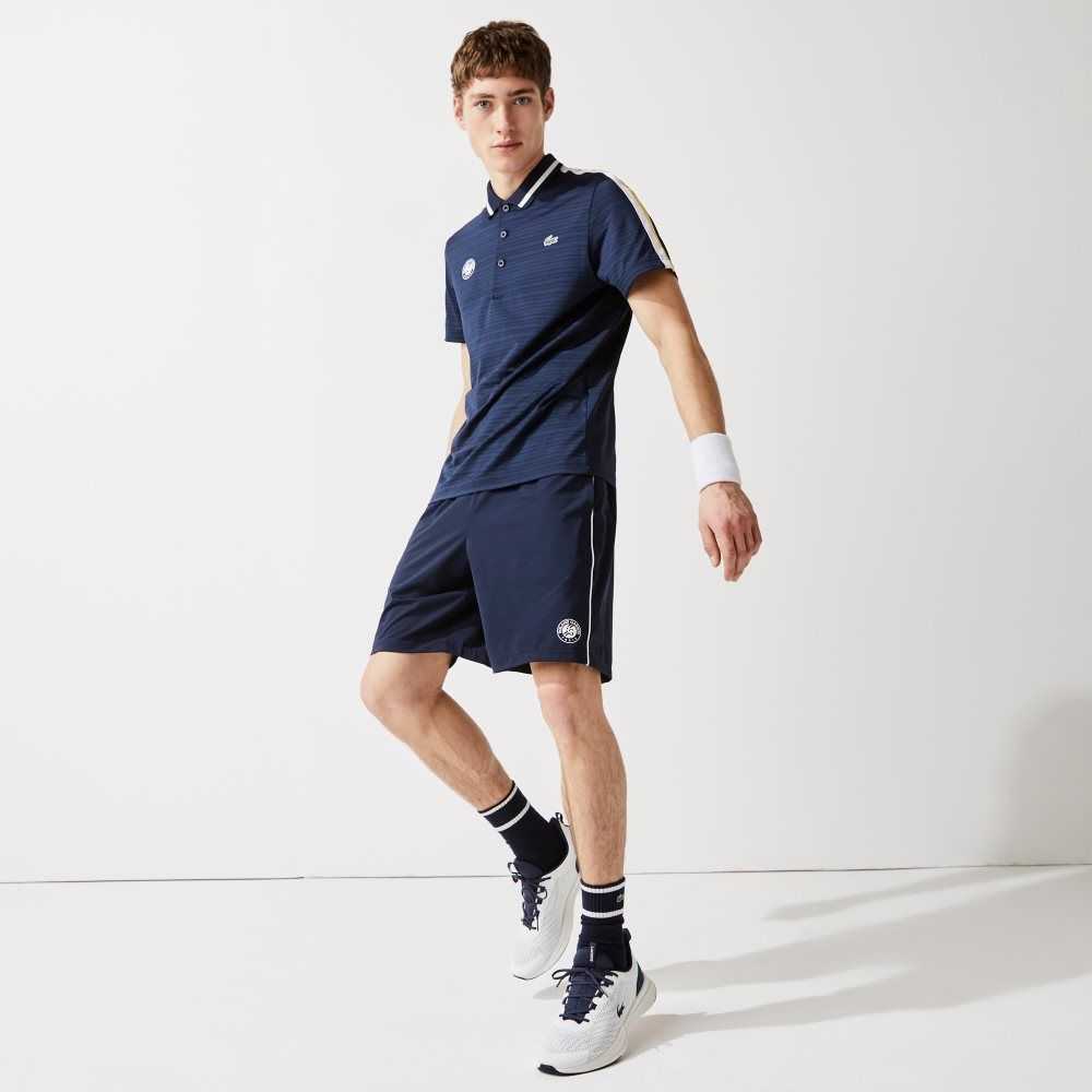 Lacoste SPORT French Open Edition Lightweight Stretch Shorts Navy Blue / White / Navy Blue | GWD-504936