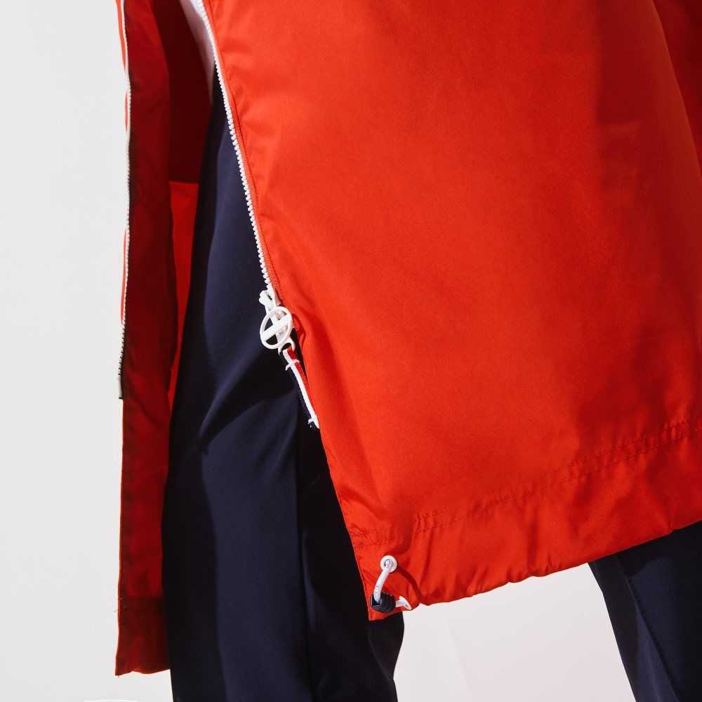 Lacoste SPORT French Sporting Spirit Edition Foldable Raincoat Red / White / Navy Blue | IRB-627345