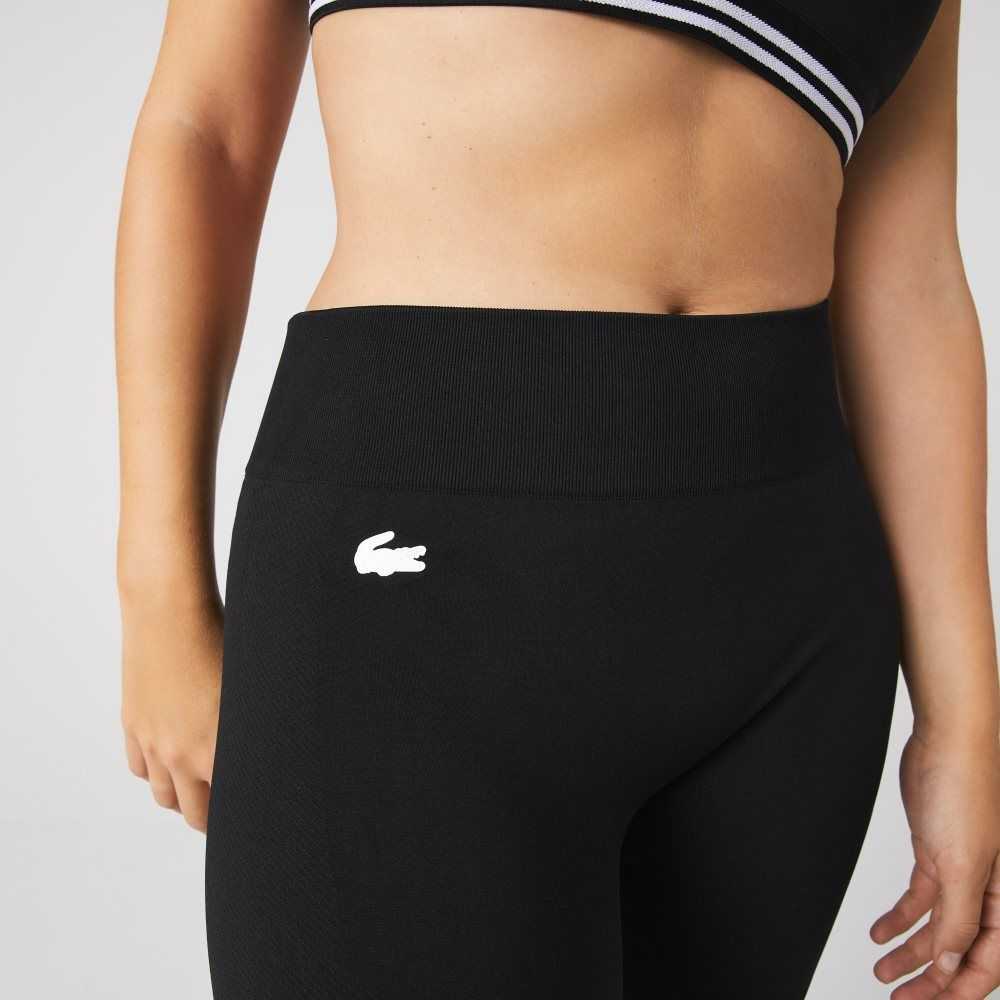 Lacoste SPORT High-Waisted Second-Skin Leggings Black | TVL-539067