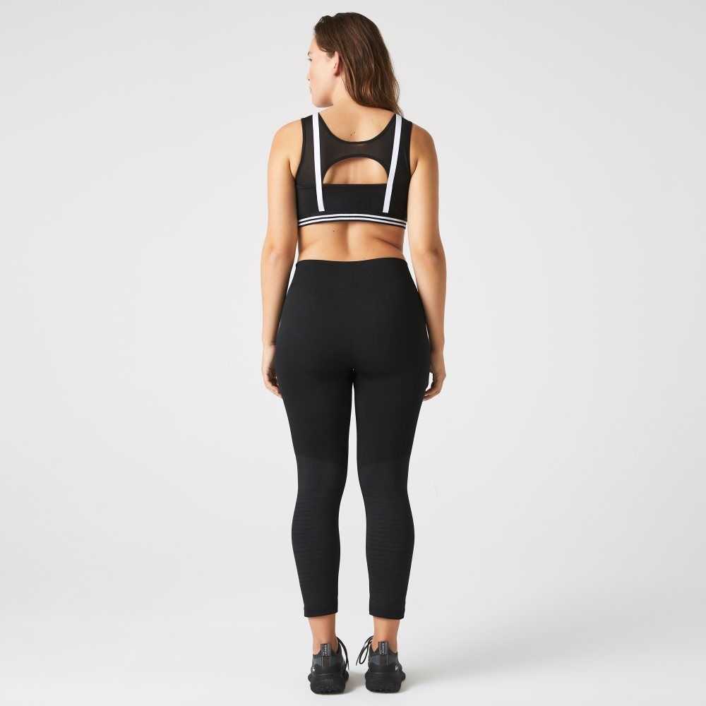 Lacoste SPORT High-Waisted Second-Skin Leggings Black | TVL-539067