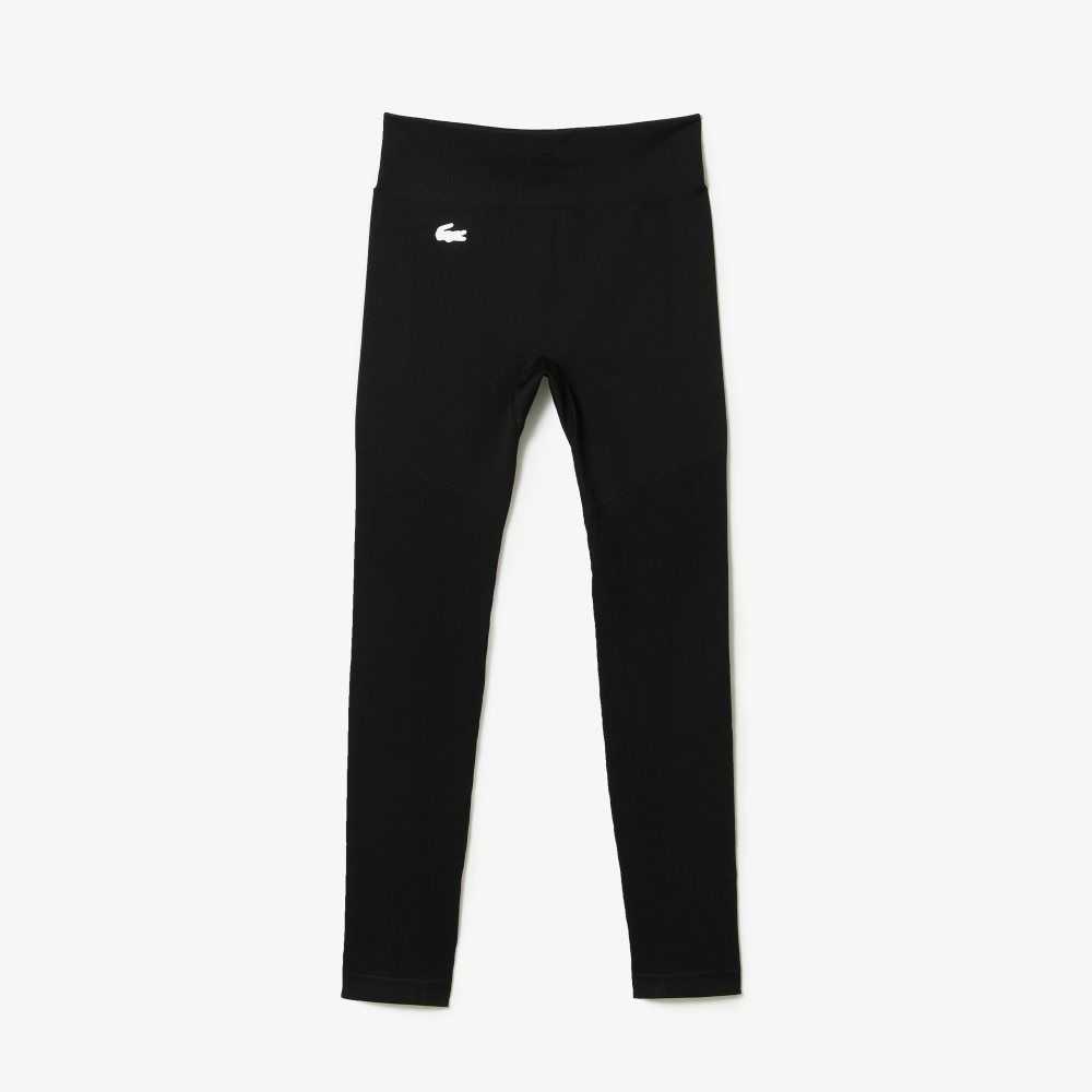 Lacoste SPORT High-Waisted Second-Skin Leggings Black | TVL-539067