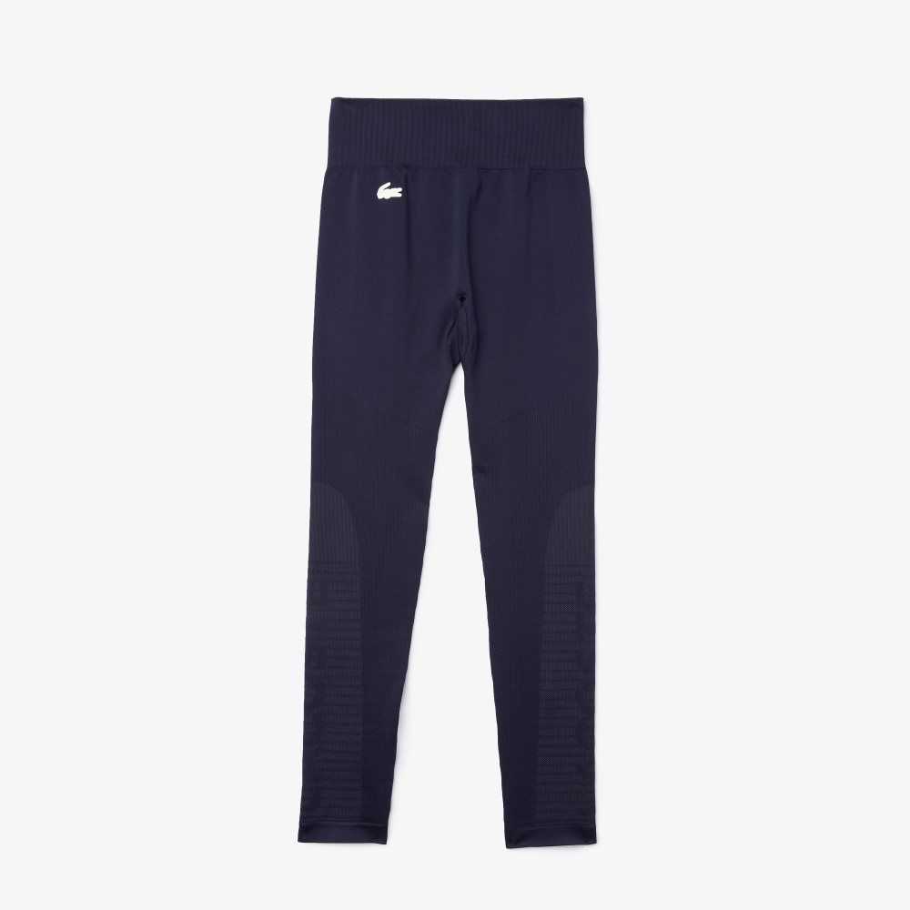 Lacoste SPORT High-Waisted Second-Skin Leggings Navy Blue | YRO-580714