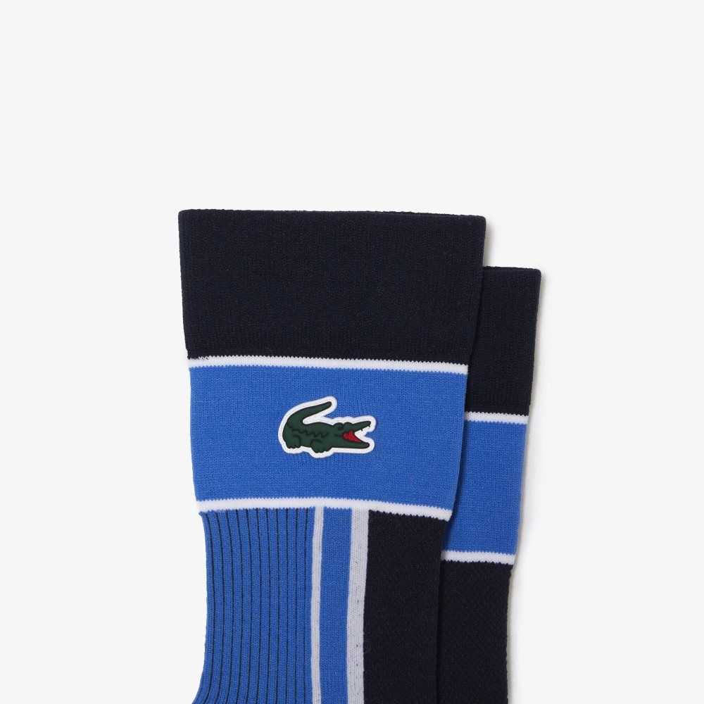 Lacoste SPORT Jersey Socks Blue / White | YON-642931