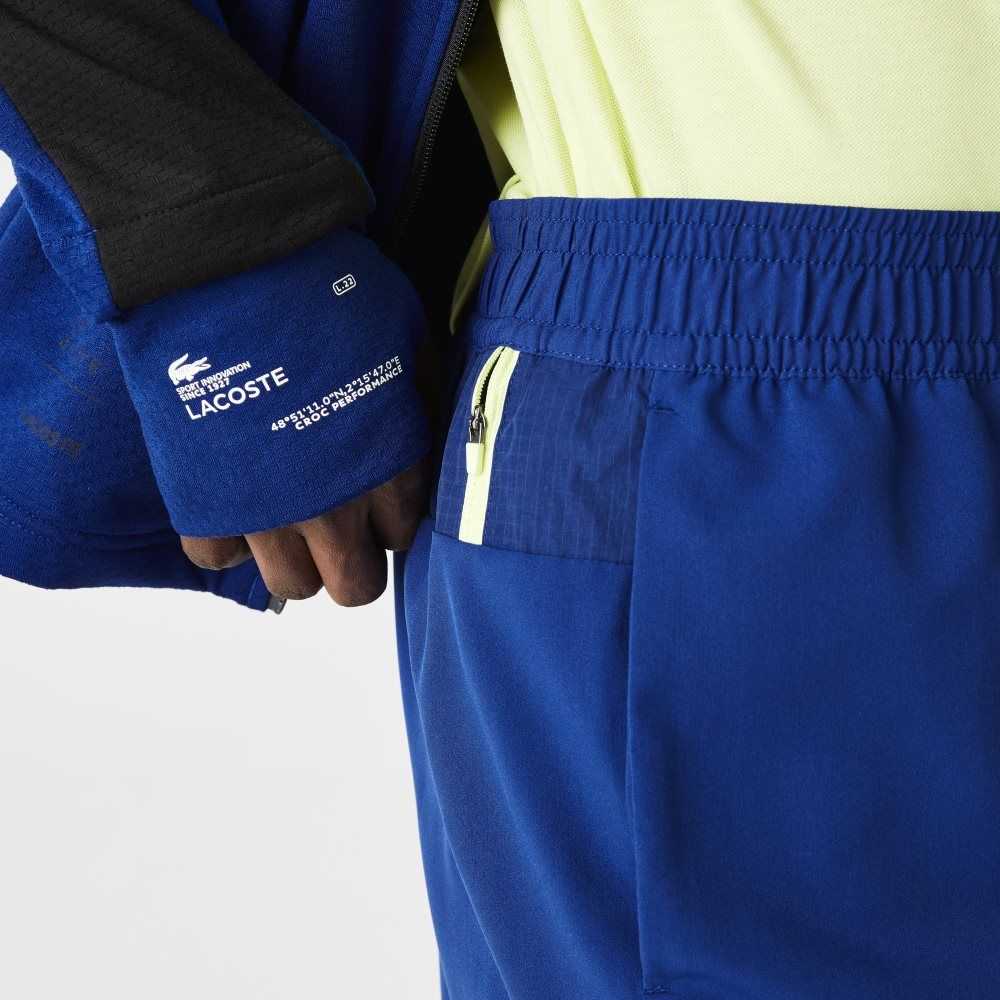 Lacoste SPORT Layered Shorts Blue / Flashy Yellow / White | QAV-623840