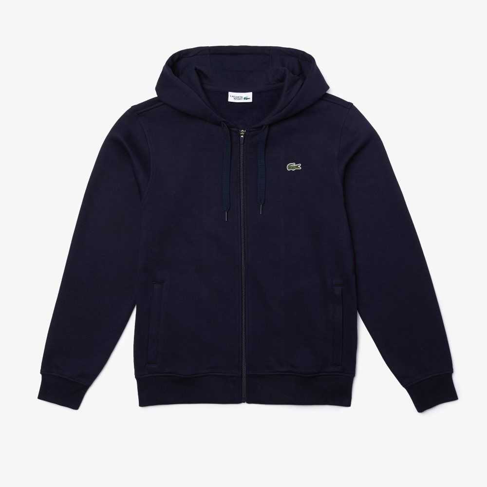 Lacoste SPORT Lightweight Bi-material Hoodie Navy Blue | MEI-320789