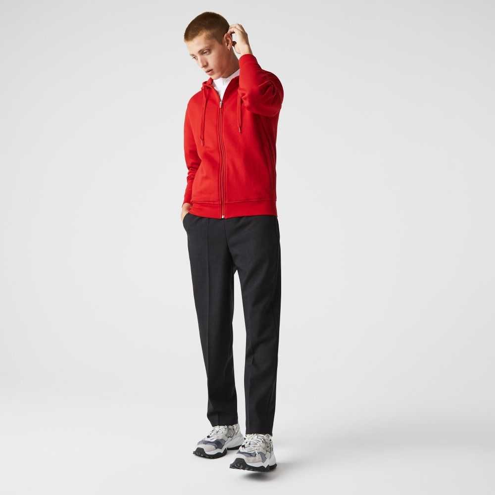 Lacoste SPORT Lightweight Bi-material Hoodie Red | VYA-827935