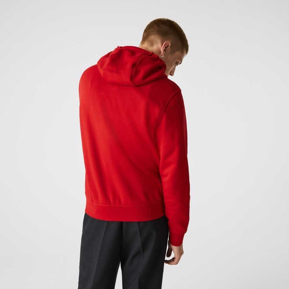 Lacoste SPORT Lightweight Bi-material Hoodie Red | VYA-827935