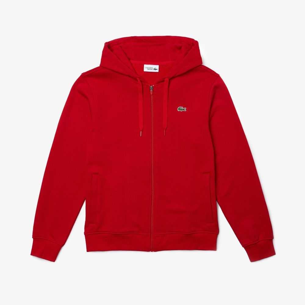 Lacoste SPORT Lightweight Bi-material Hoodie Red | VYA-827935