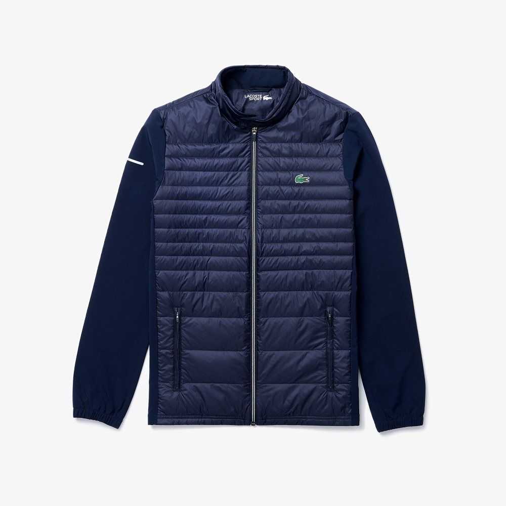 Lacoste SPORT Lightweight Water-Resistant Quilted Golf Jacket Navy Blue | CKQ-810546