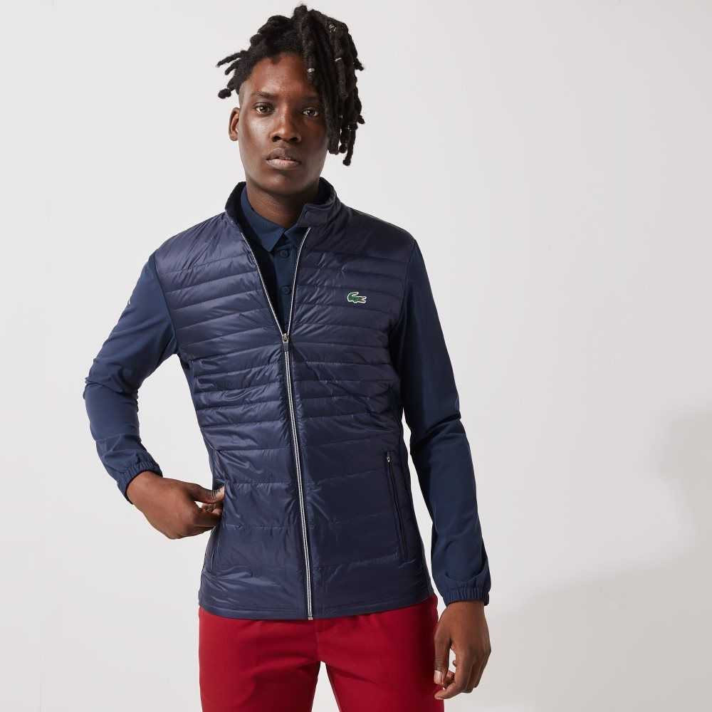 Lacoste SPORT Lightweight Water-Resistant Quilted Golf Jacket Navy Blue | CKQ-810546