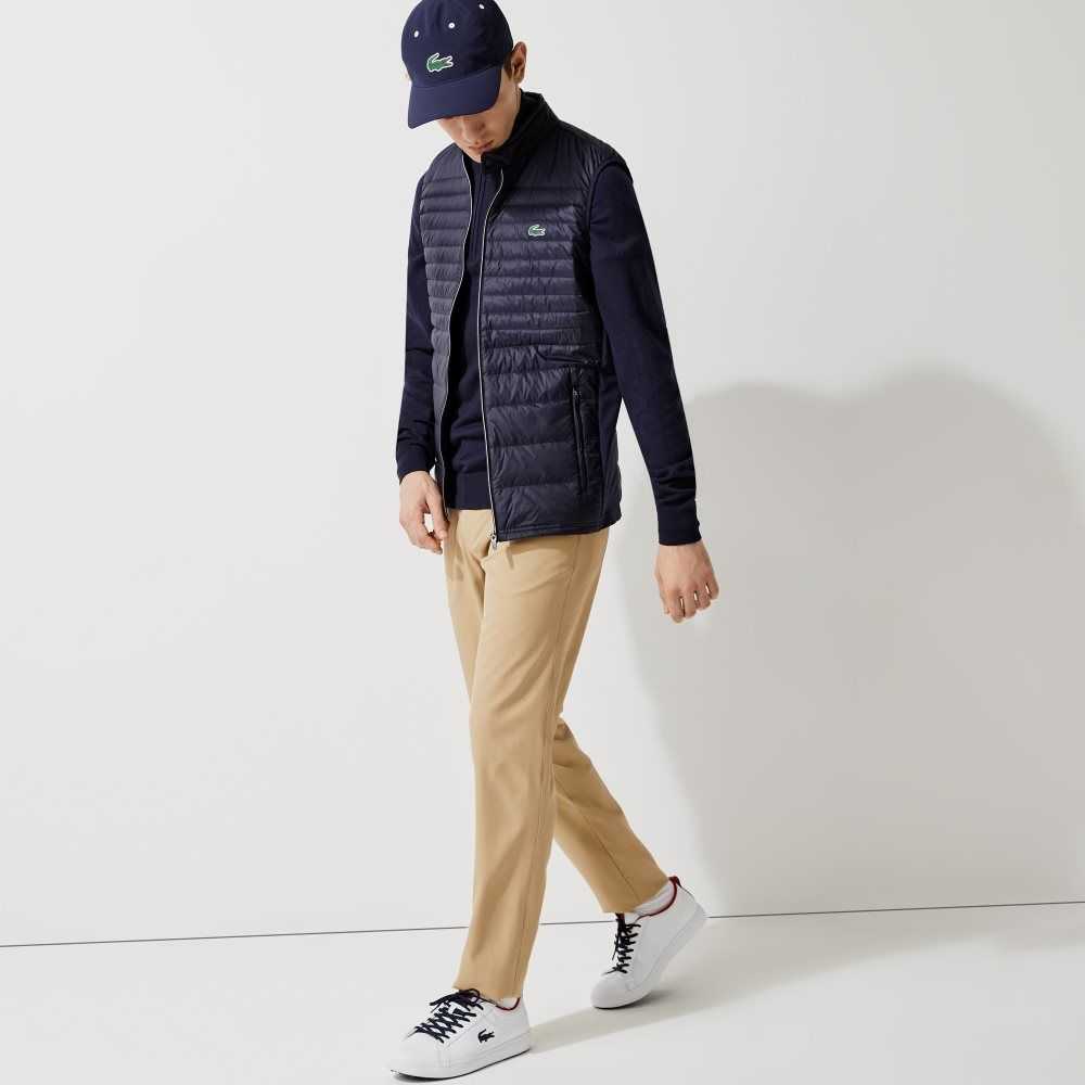 Lacoste SPORT Lightweight Water-Resistant Quilted Golf Vest Navy Blue | OGC-890312