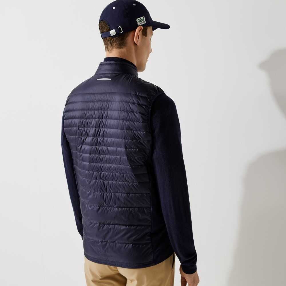 Lacoste SPORT Lightweight Water-Resistant Quilted Golf Vest Navy Blue | OGC-890312