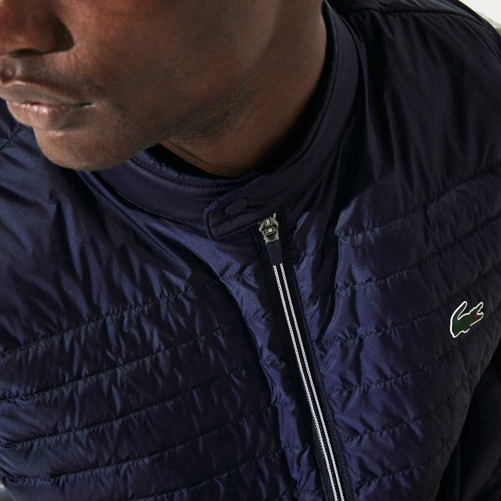 Lacoste SPORT Lightweight Water-Resistant Quilted Golf Vest Navy Blue | OGC-890312