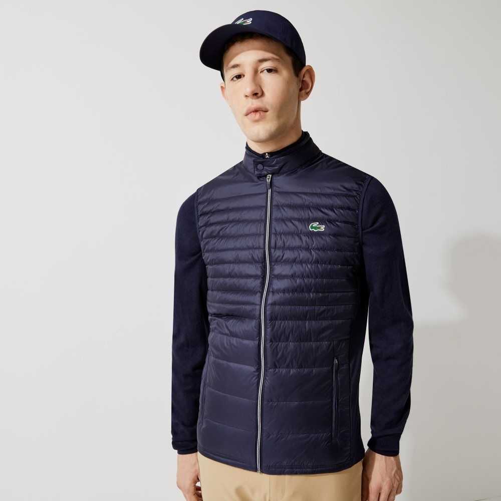 Lacoste SPORT Lightweight Water-Resistant Quilted Golf Vest Navy Blue | OGC-890312