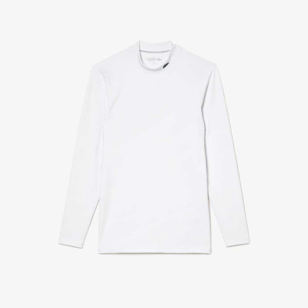 Lacoste SPORT Long Sleeve Tight Fit T-Shirt White | YCQ-605781