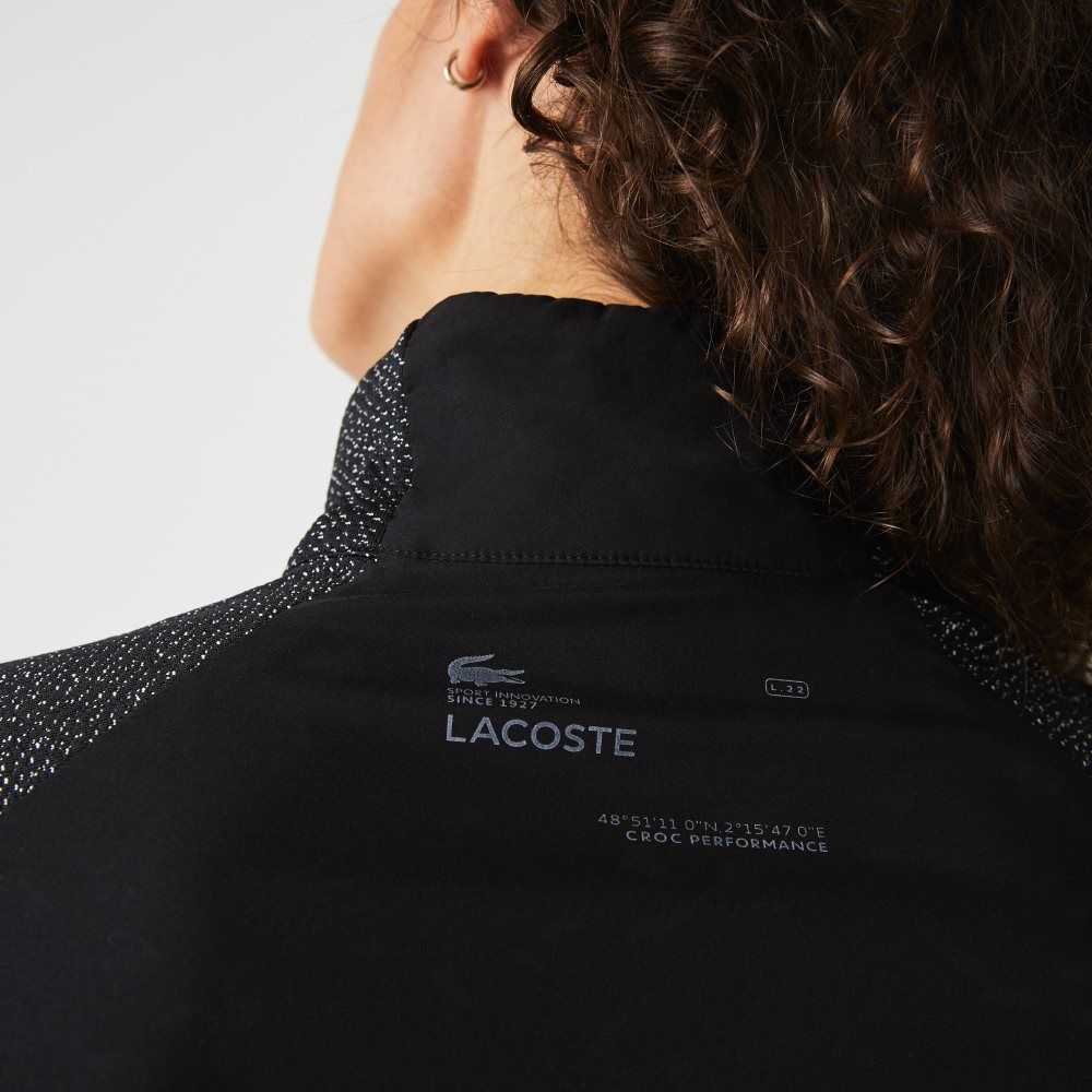 Lacoste SPORT Loose Fit Cropped Colorblock Sweatshirt Black | PFI-362498