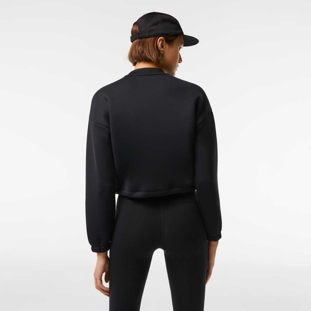 Lacoste SPORT Loose Fit Drawstring Sweatshirt Black | IAH-043829