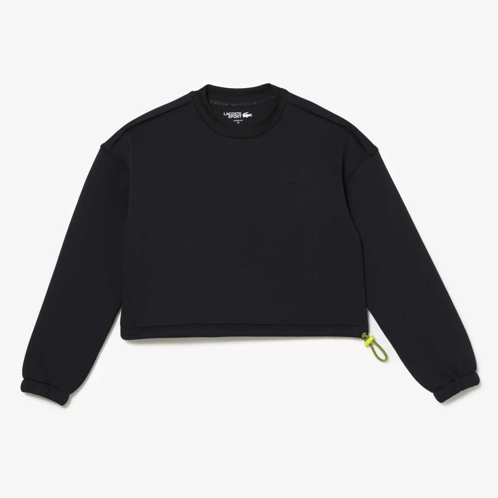 Lacoste SPORT Loose Fit Drawstring Sweatshirt Black | IAH-043829