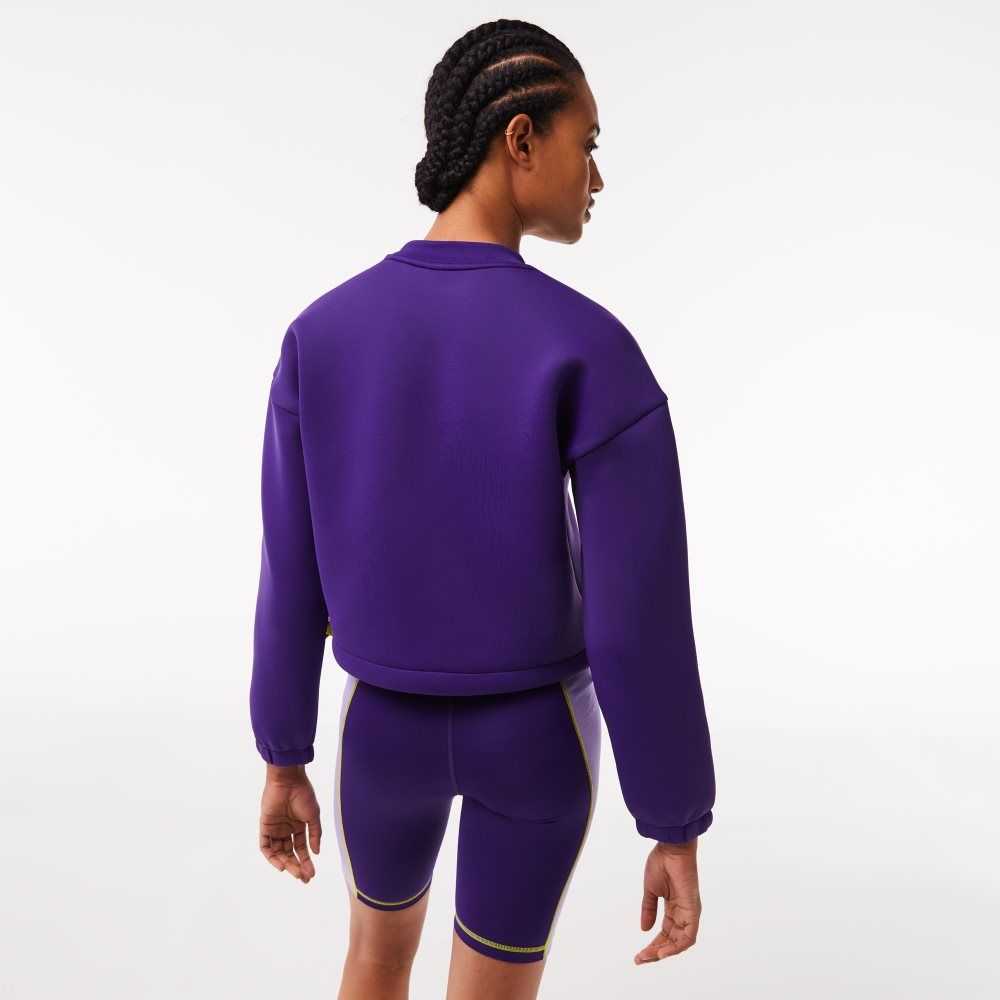 Lacoste SPORT Loose Fit Drawstring Sweatshirt Purple | ISK-823974