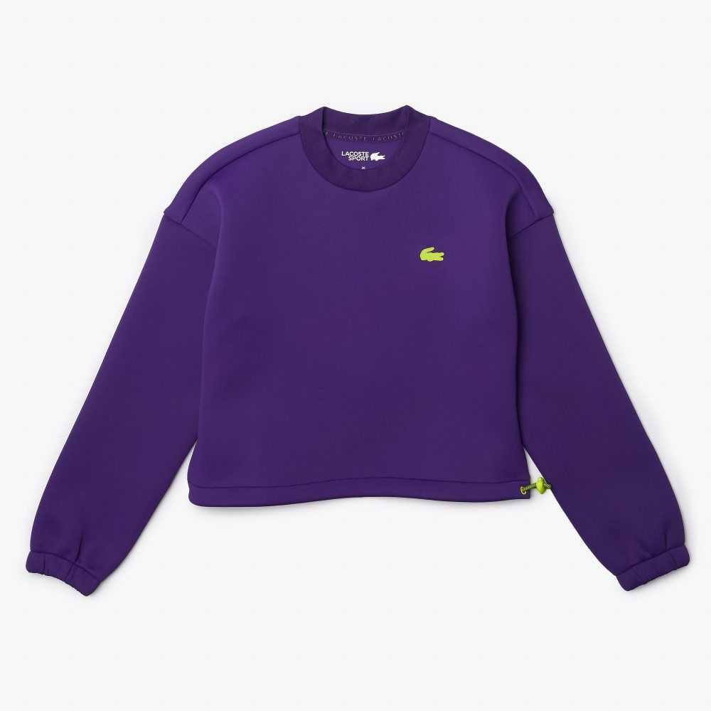 Lacoste SPORT Loose Fit Drawstring Sweatshirt Purple | ISK-823974