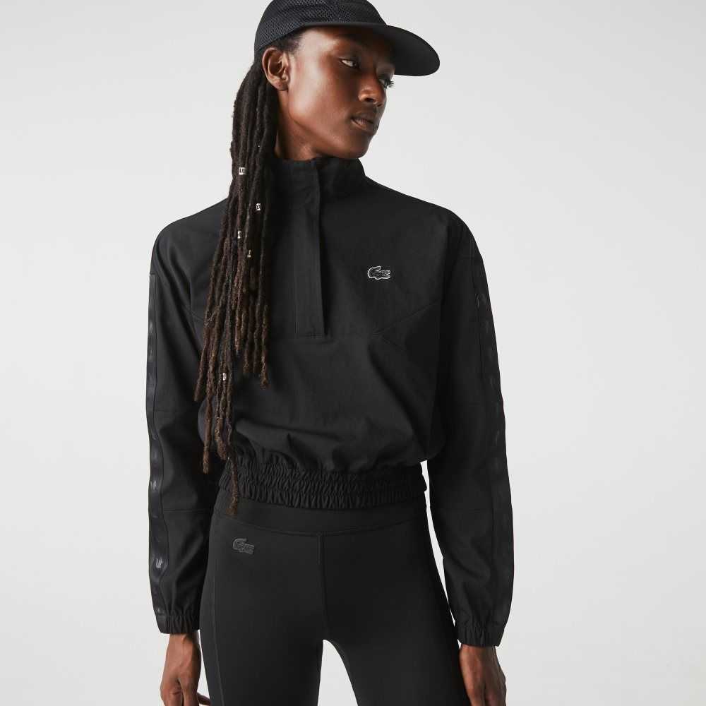 Lacoste SPORT Loose Fit Track Jacket Black | UQI-470169