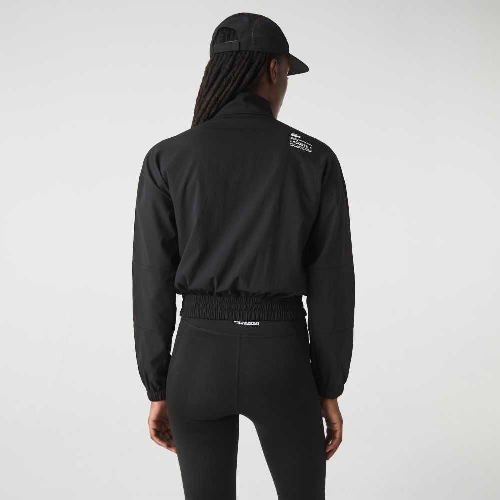 Lacoste SPORT Loose Fit Track Jacket Black | UQI-470169