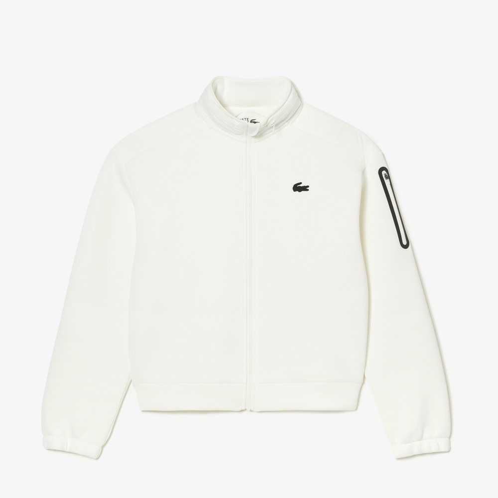 Lacoste SPORT Loose Fit Zip Sweatshirt White | RXS-972850