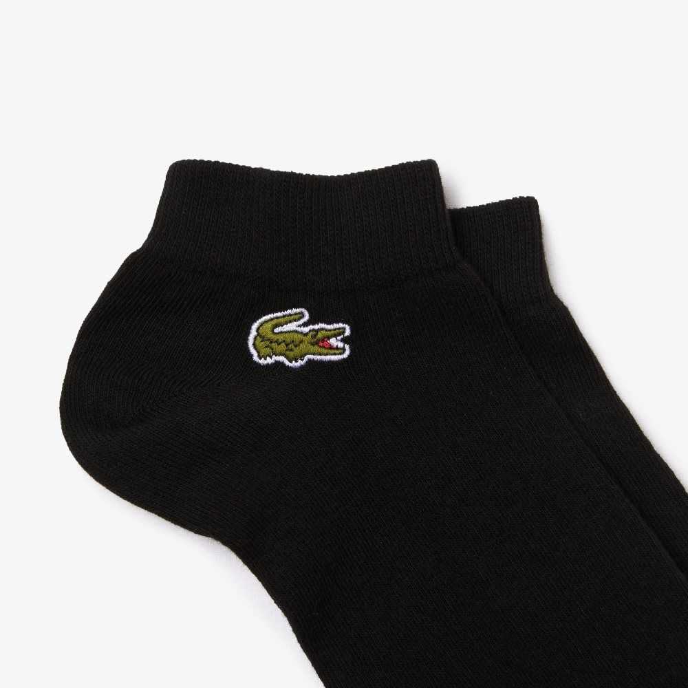 Lacoste SPORT Low-Cut Socks 3-Pack Black | CFK-512893