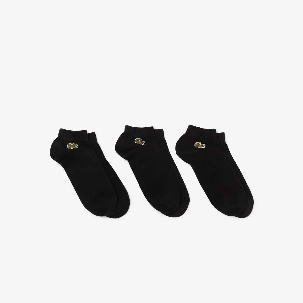 Lacoste SPORT Low-Cut Socks 3-Pack Black | CFK-512893