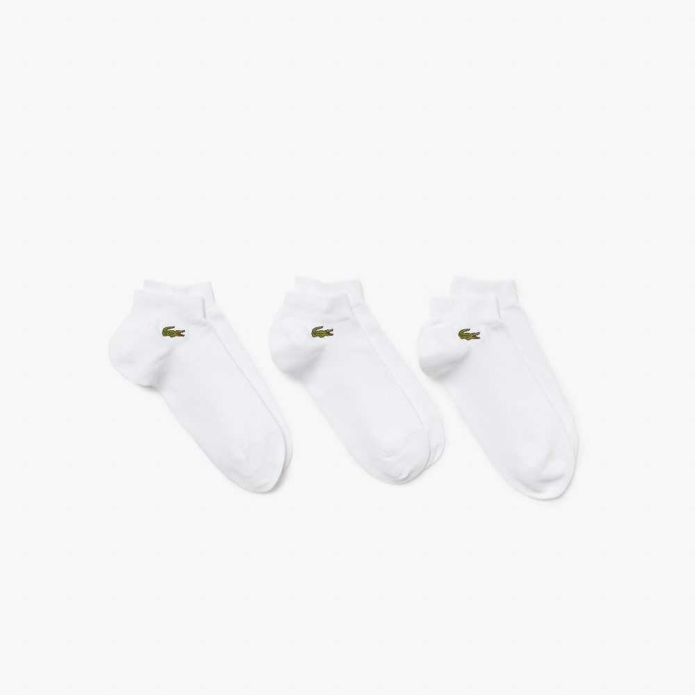 Lacoste SPORT Low-Cut Socks 3-Pack White | AEW-429650