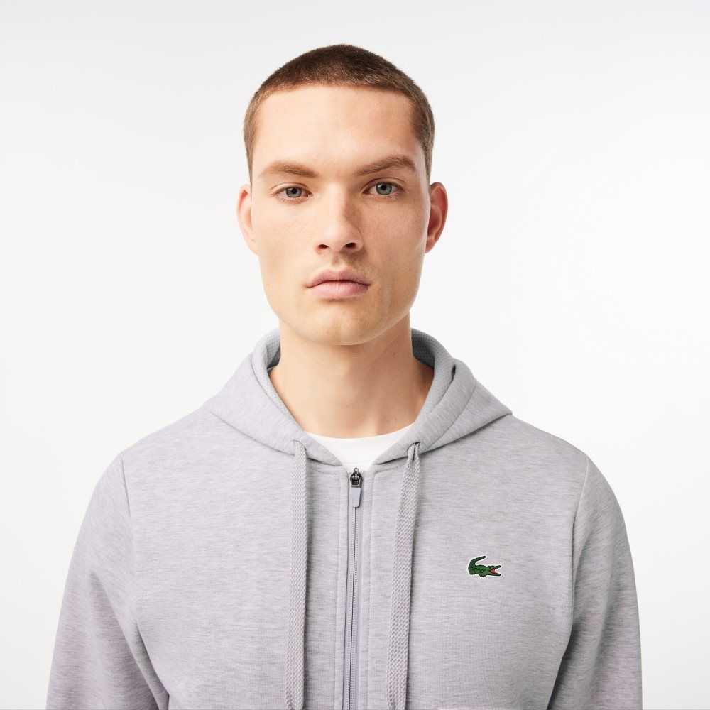 Lacoste SPORT Mesh Panels Hoodie Grey Chine / Light Grey | RKU-963758