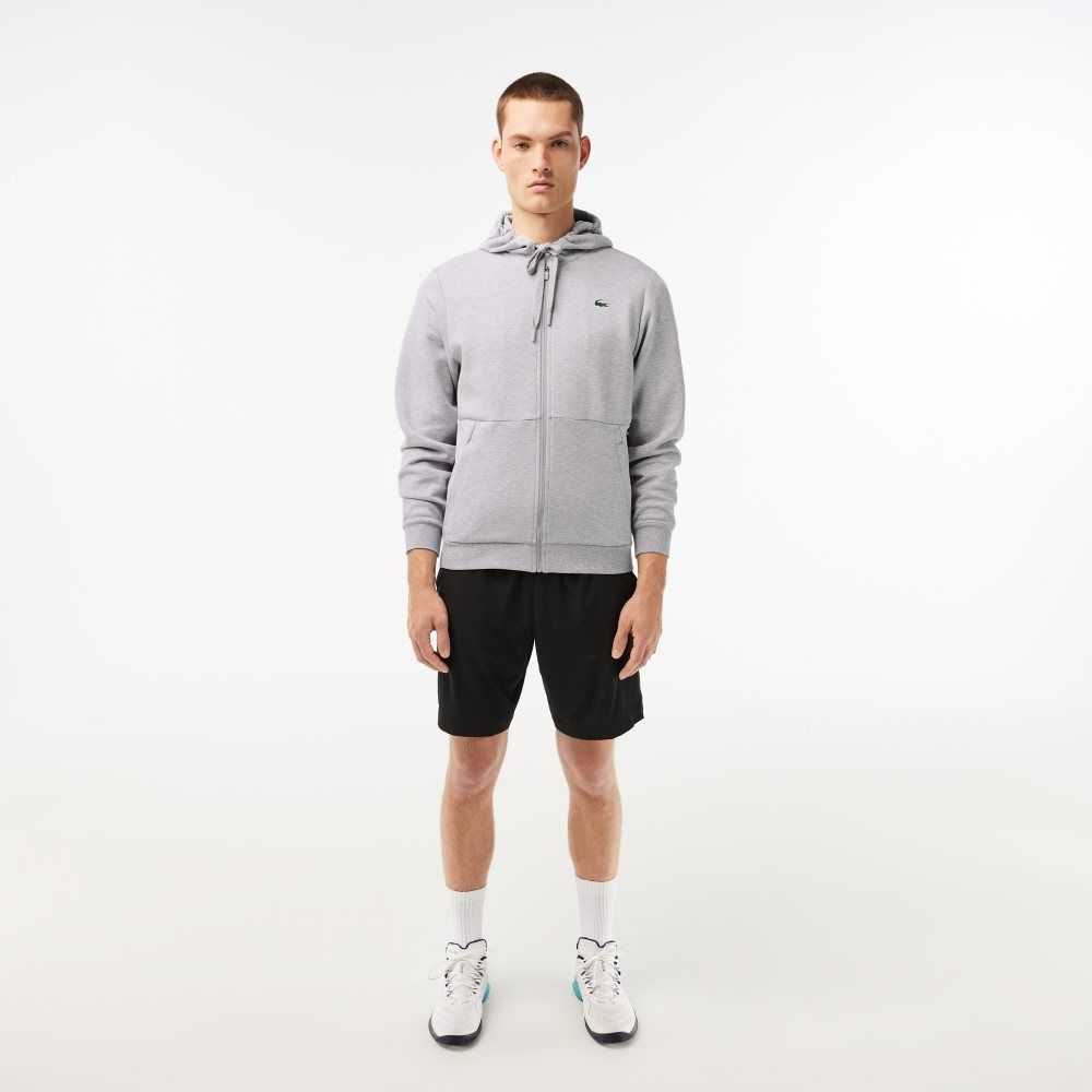 Lacoste SPORT Mesh Panels Hoodie Grey Chine / Light Grey | RKU-963758