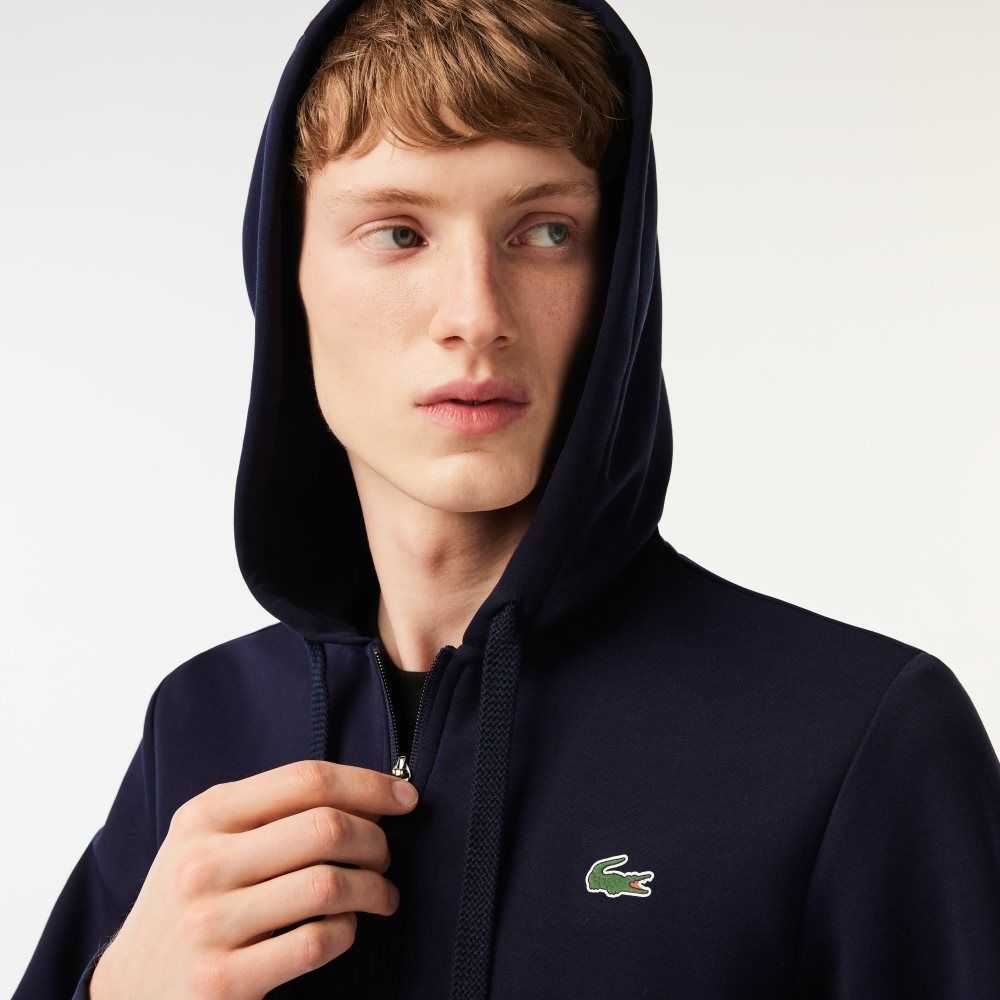 Lacoste SPORT Mesh Panels Hoodie Navy Blue | OEW-563417