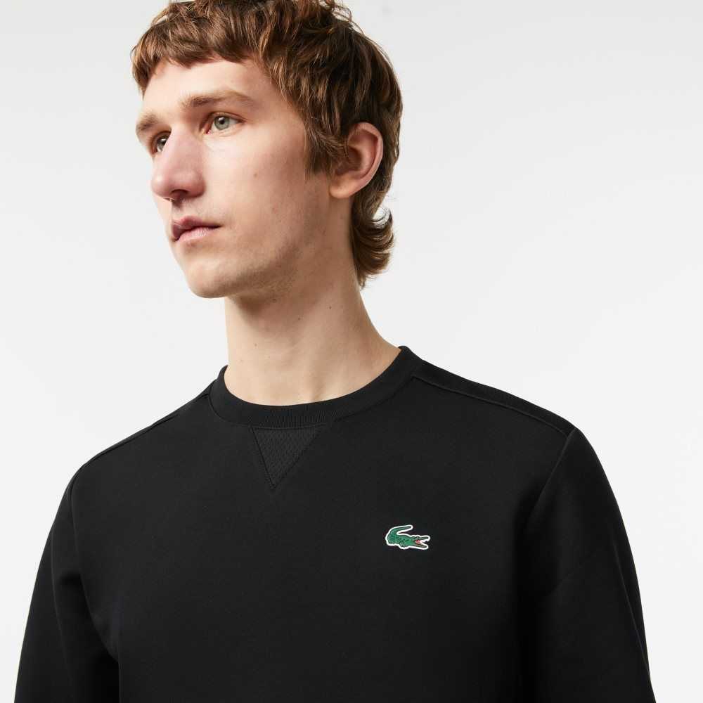 Lacoste SPORT Mesh Panels Sweatshirt Black | ZDL-485963