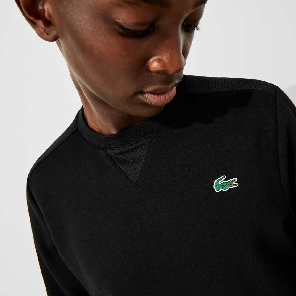 Lacoste SPORT Mesh Panels Sweatshirt Black | ZDL-485963